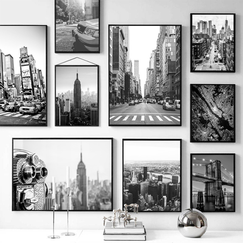 Photography Black And White - 1pc frameless Canvas painting New York