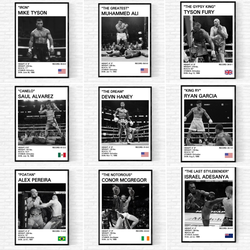 Photography Black And White - Black and White Boxing Legends Posters