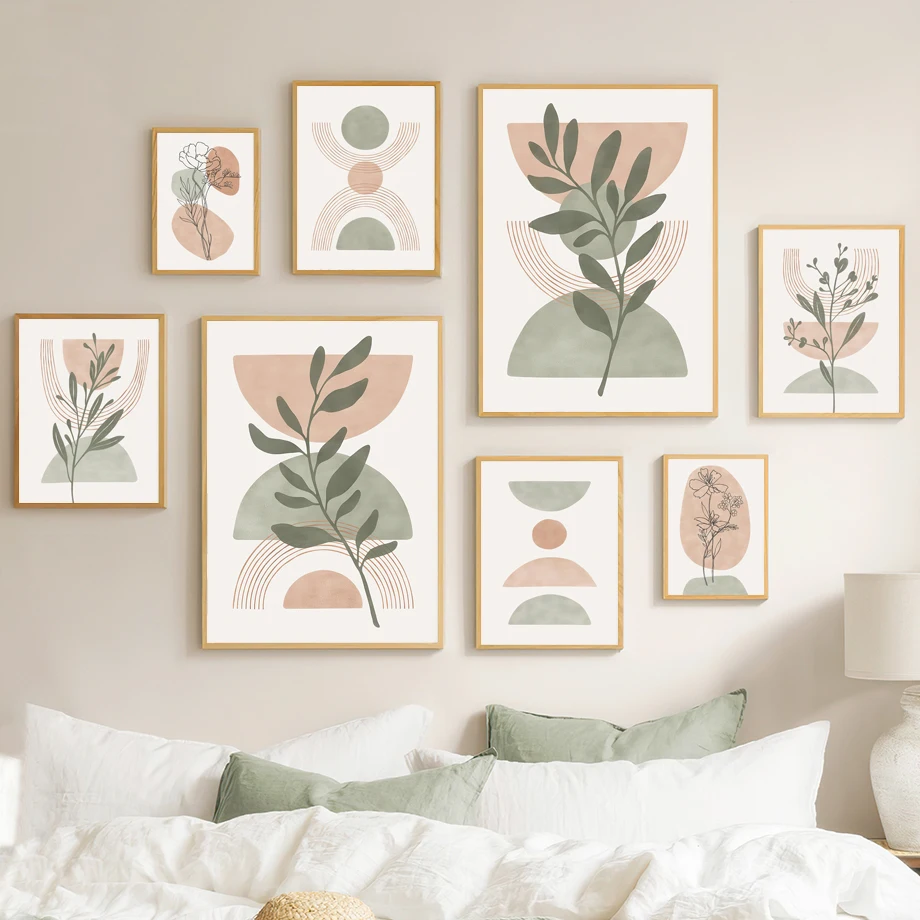 Photography Types - 1pcs(No frame)Bohemian Green Leaf Sun Rainbow