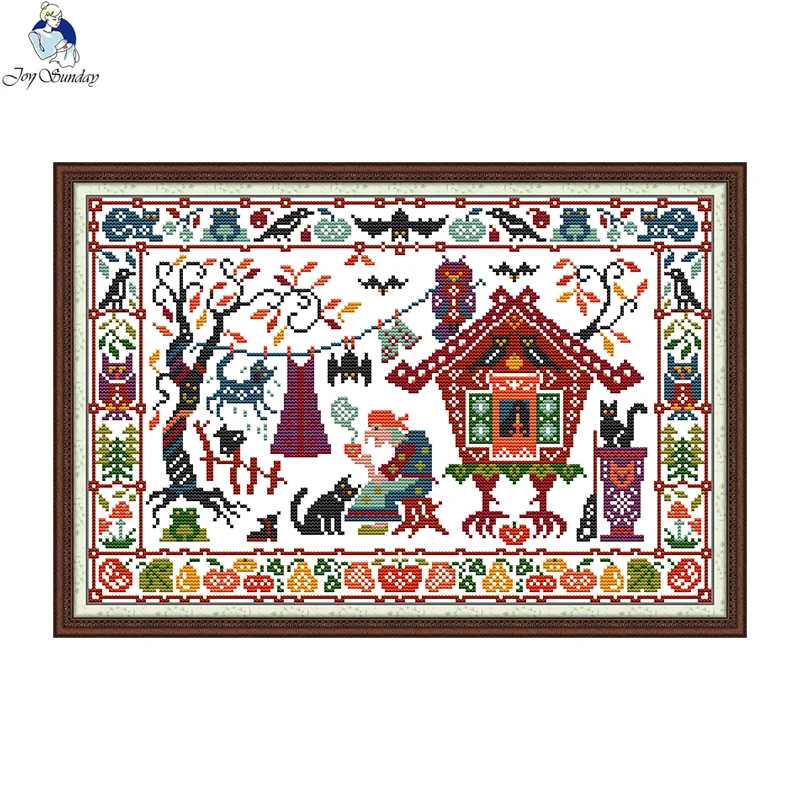 Photography Geometry - Joy Sunday Halloween Pre-Printed Cross Stitch