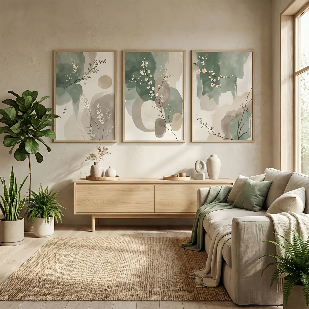 3pcs Japanese-Style Plant Canv - Photography Types ulasan dan harga