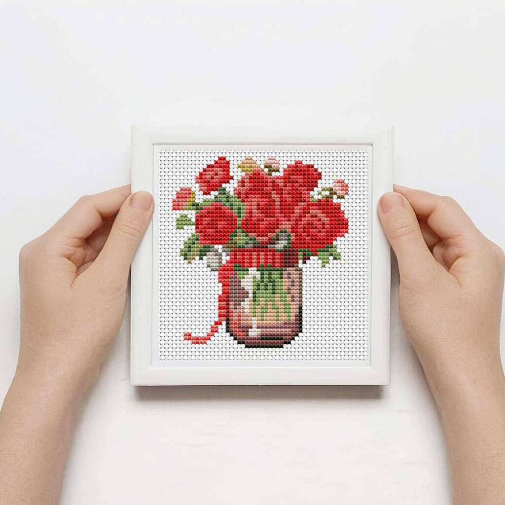 12Pcs Rose Cross Stitch 11Ct P - Photography Geometry ulasan dan harga