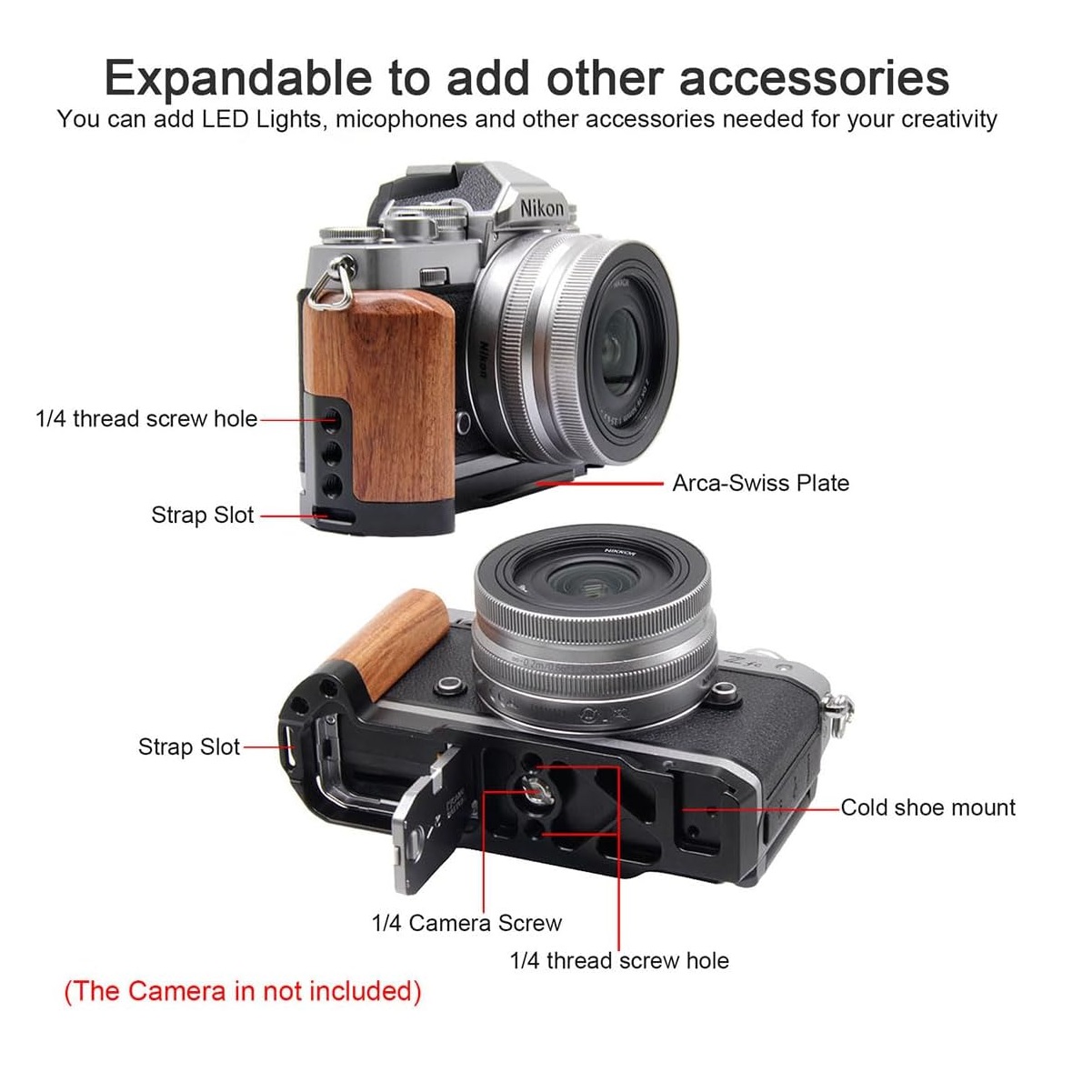 Handgrip, Wooden L-Shape Grip  - Camera Cold Shoe ulasan dan harga