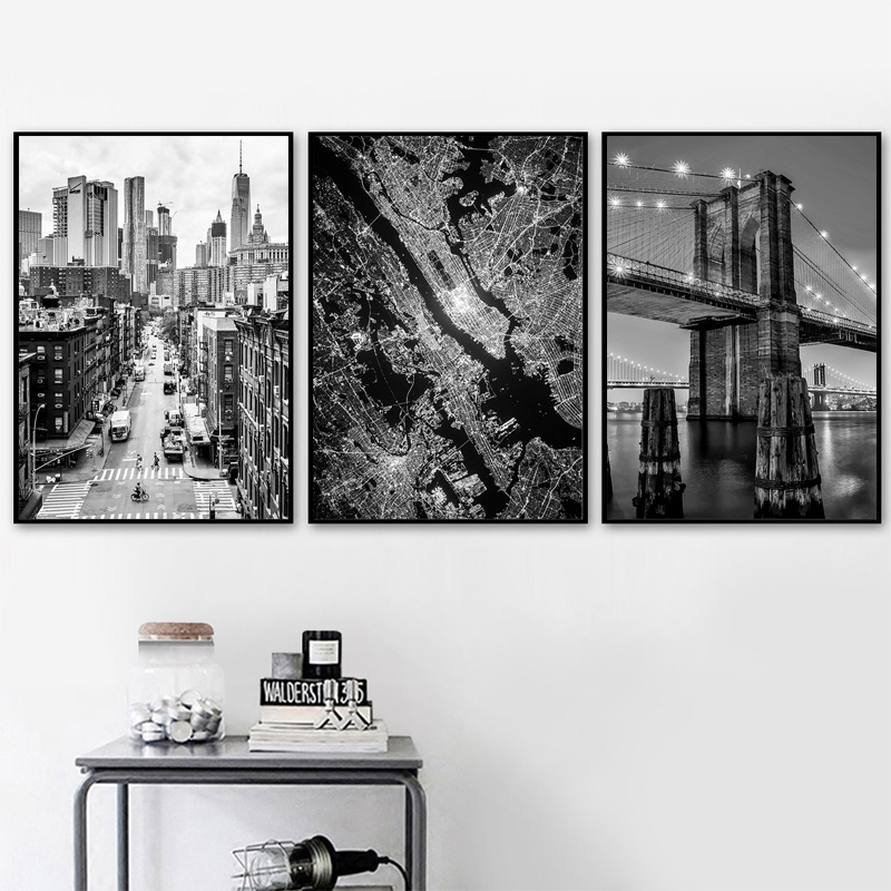 1pc frameless Canvas painting  - Photography Black And White ulasan dan harga