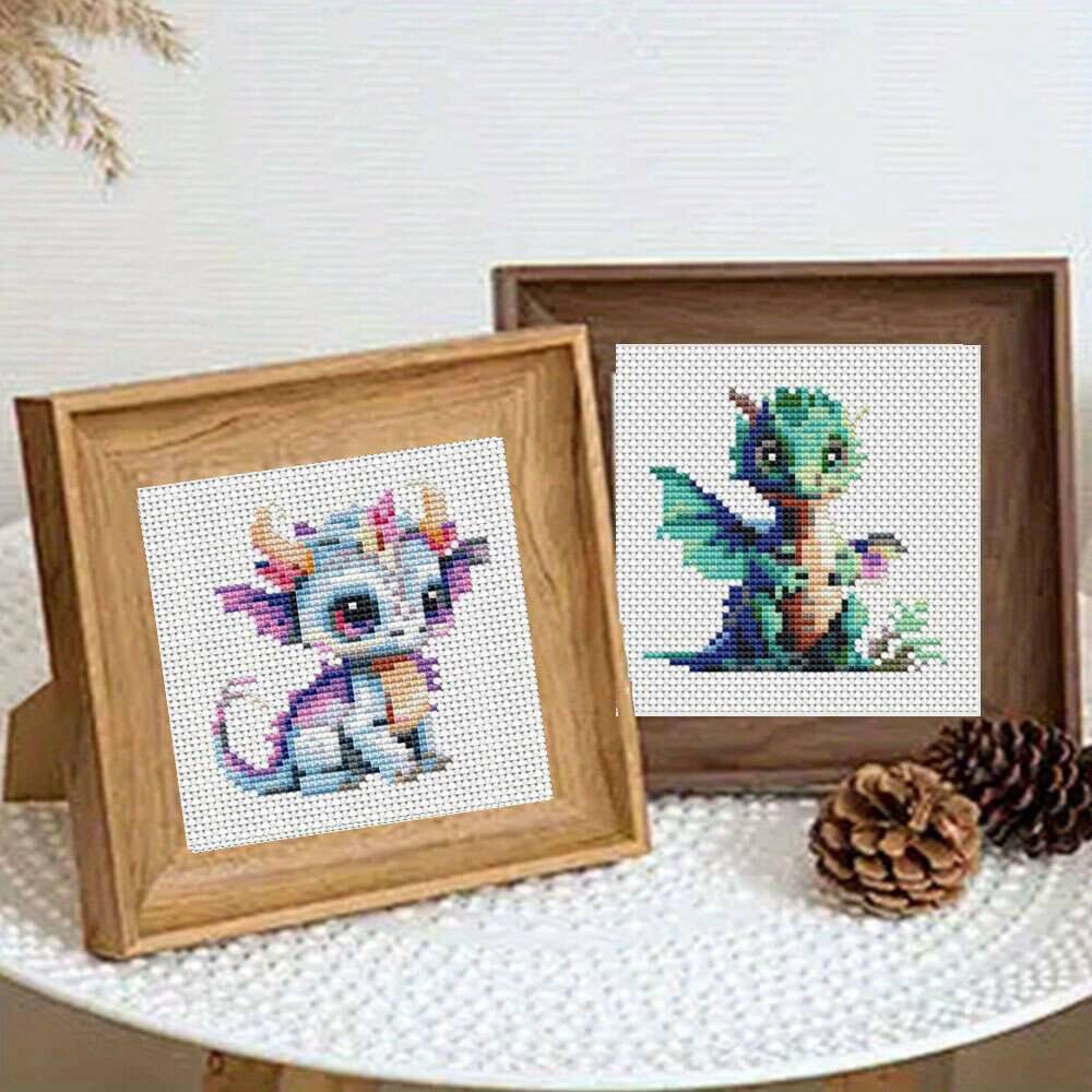 12Pcs Dragon Cross Stitch 11CT - Photography Geometry ulasan dan harga
