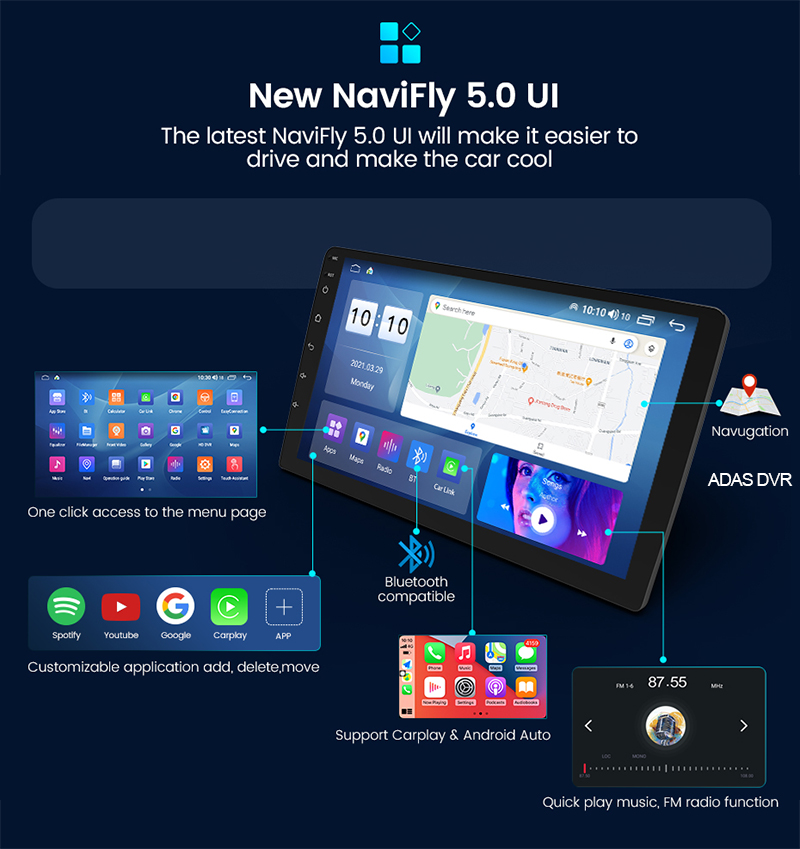 NaviFly 9 10 inch 1280*720 Car - Photograph Mp3 ulasan dan harga