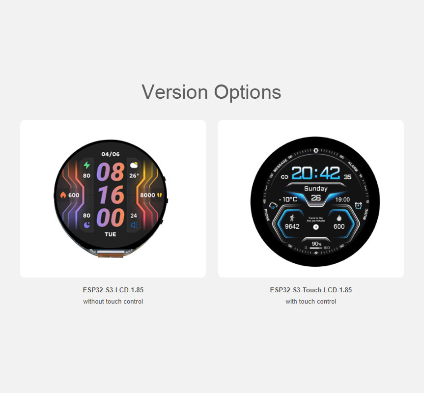 ESP32 S3 1.85 inch Round LCD D - Photograph Mp3 ulasan dan harga