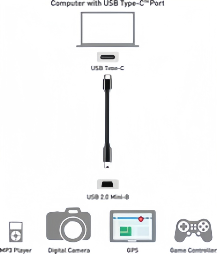 Short USB C to Mini USB Cable- - Photograph Mp3 ulasan dan harga