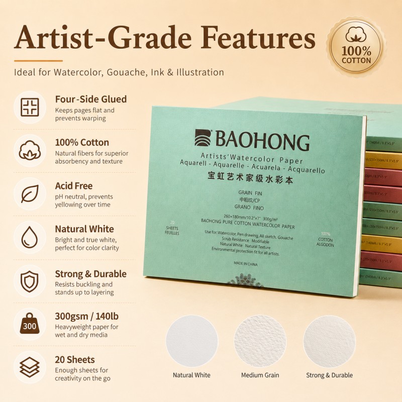 BaoHong Artist Grade Watercolo - Photography Architecture ulasan dan harga