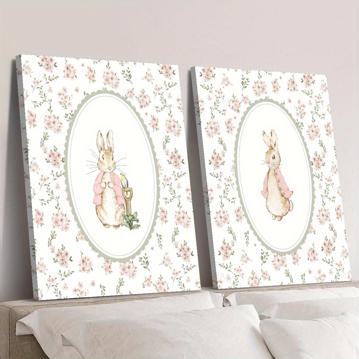 2pcs Retro Easter Rabbit Canva - Photography Types ulasan dan harga
