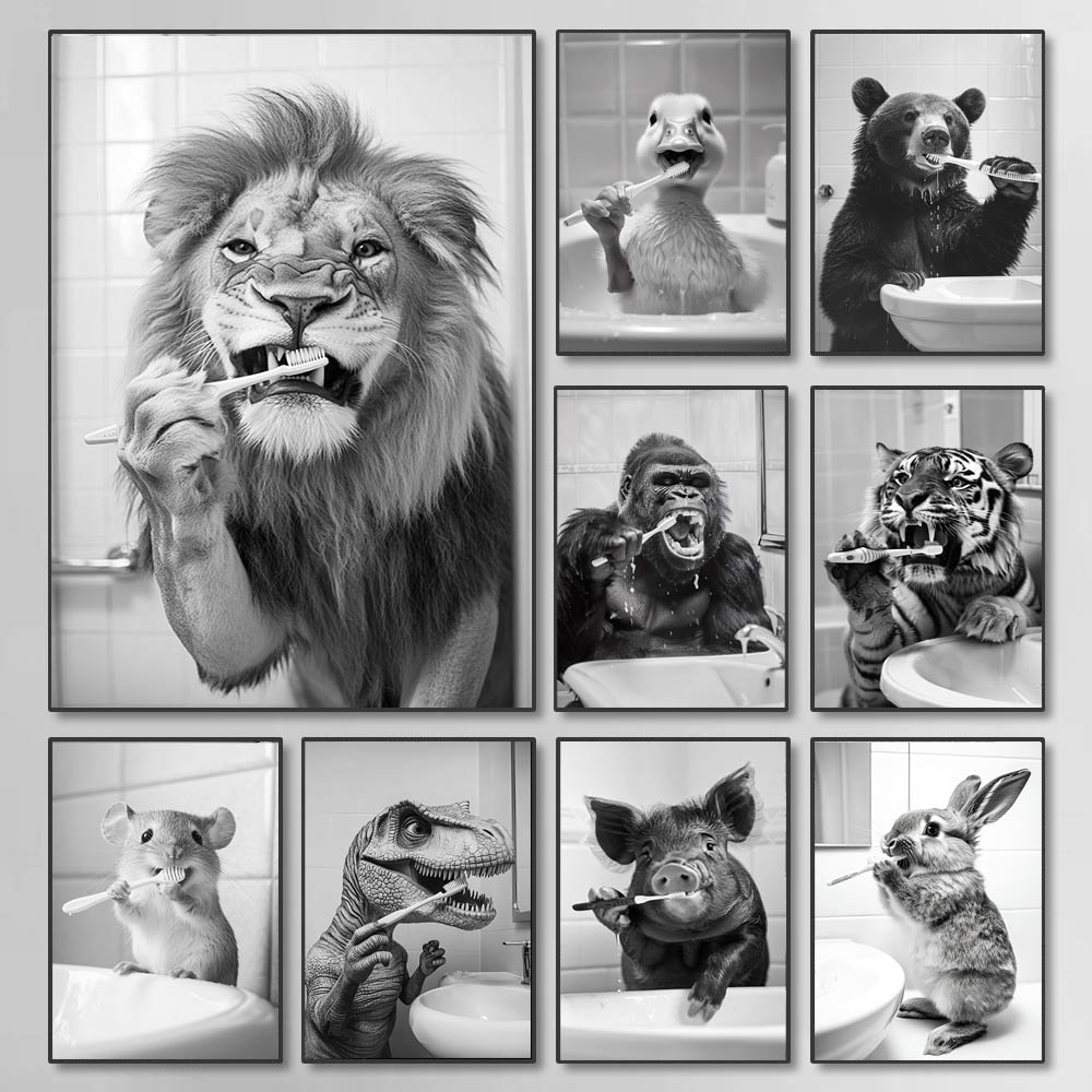 Black White Funny Bathroom Bru - Photography Types ulasan dan harga