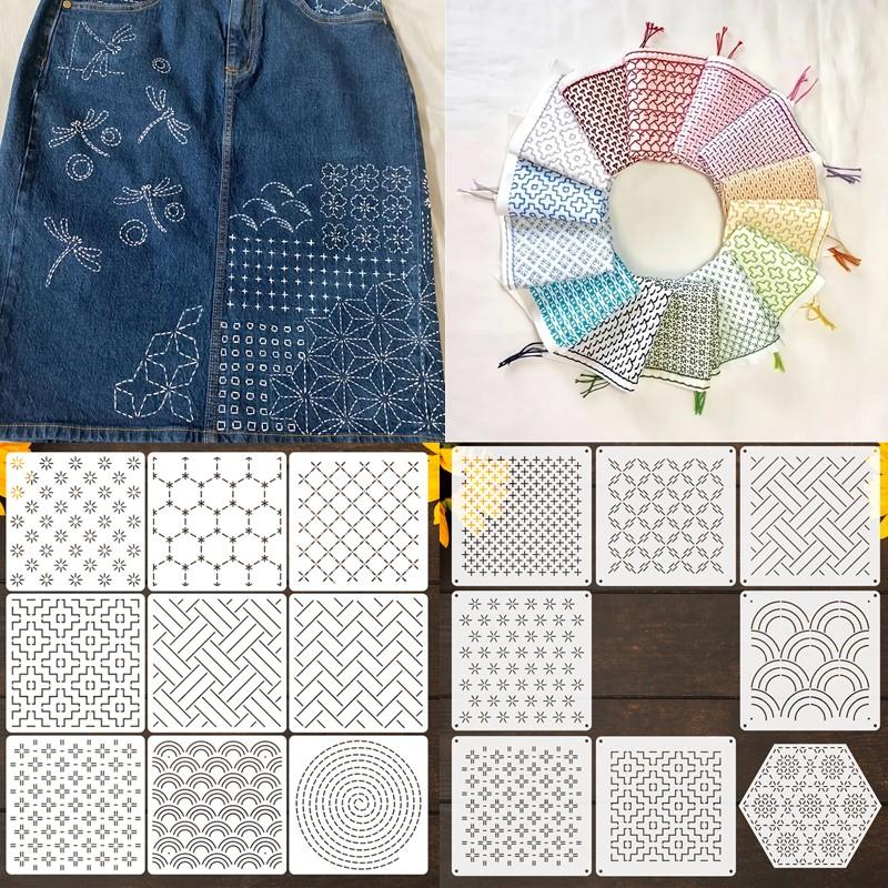 Reusable Sashiko Embroidery St - Photography Geometry ulasan dan harga