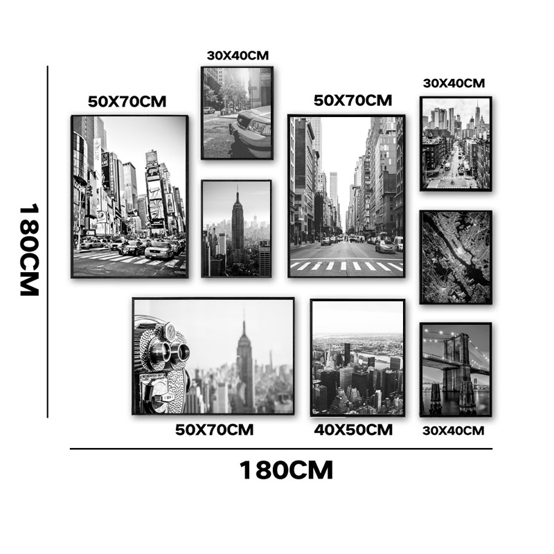New York City Canvas Painting  - Photography Black And White ulasan dan harga