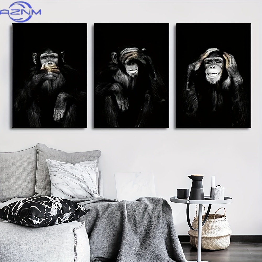 3pcs/set Big Size Unframed Ret - Photography Black And White ulasan dan harga